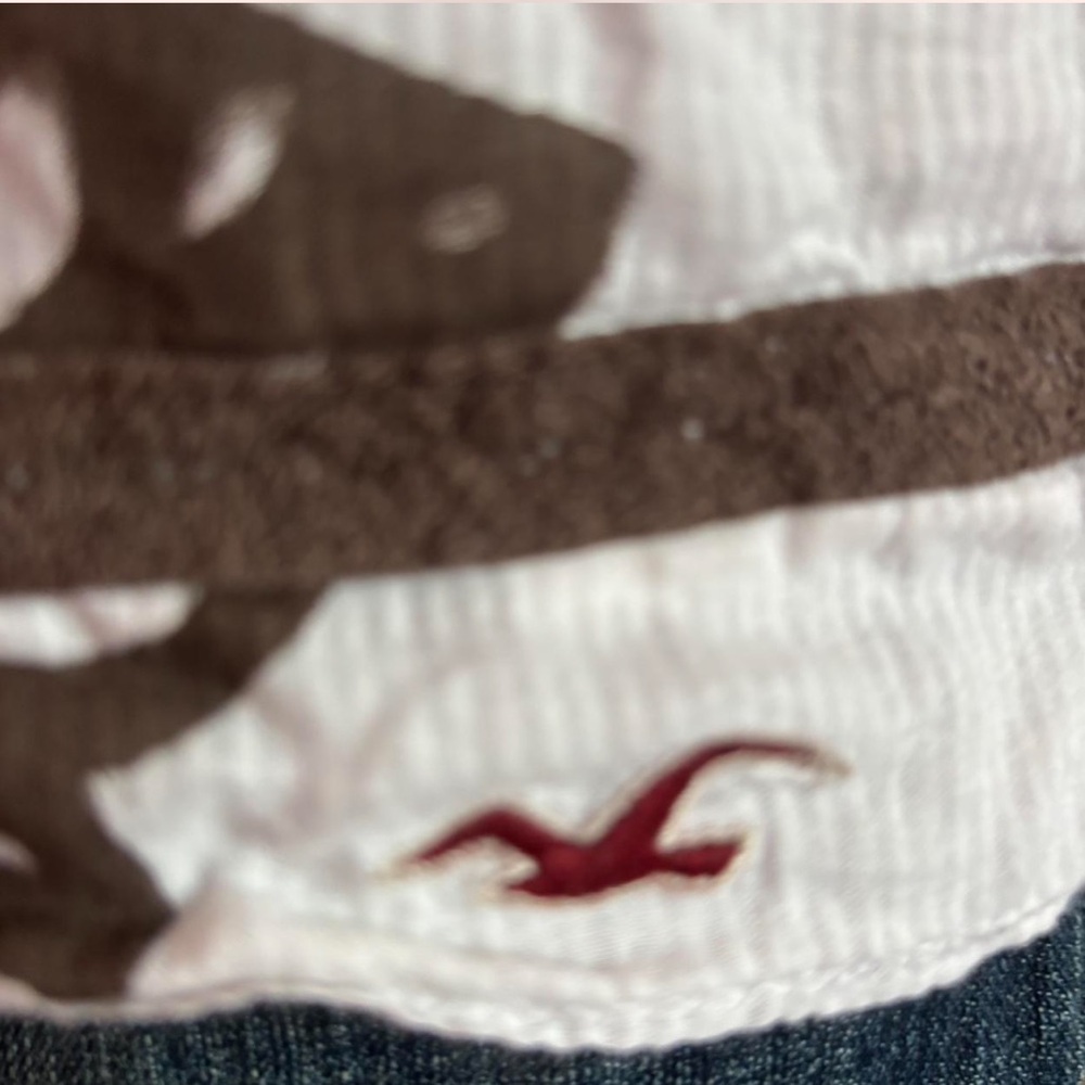 Vintage Hollister brown and White Hibiscus Babydoll Hollister Top - Picture 4 of 4